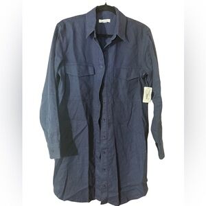 Outerknown navy new with tags blanket shirt dress size small petite